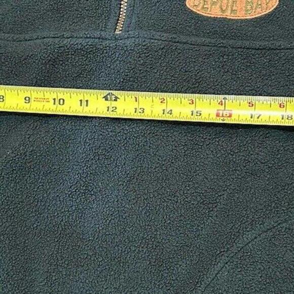 Vintage Fleece Jacket Made In USA 80s 90’s Forest Green Full Zip Depoe Bay Large - Picture 12 of 12